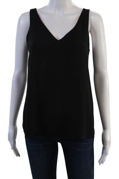 Lilly Pulitzer Womens Black V Neck Sleeveless Tank Solid Polyester Size XS