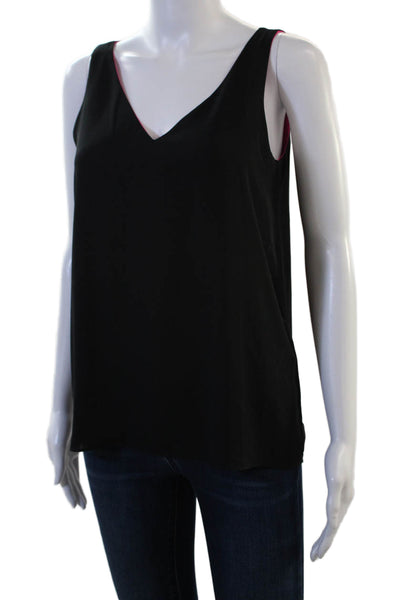 Lilly Pulitzer Womens Black V Neck Sleeveless Tank Solid Polyester Size XS