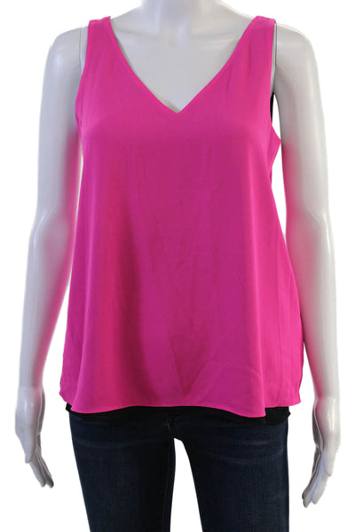 Lilly Pulitzer Womens Black V Neck Sleeveless Tank Solid Polyester Size XS