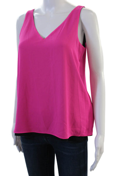 Lilly Pulitzer Womens Black V Neck Sleeveless Tank Solid Polyester Size XS