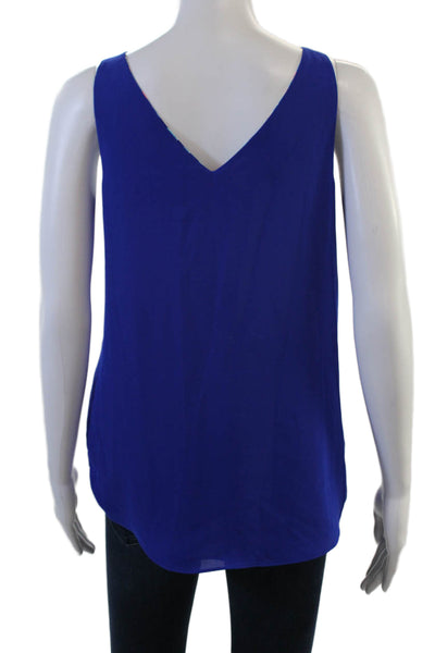 Lilly Pulitzer Womens Blue V-Neck Sleeveless Tank Polyester Beach Size XS