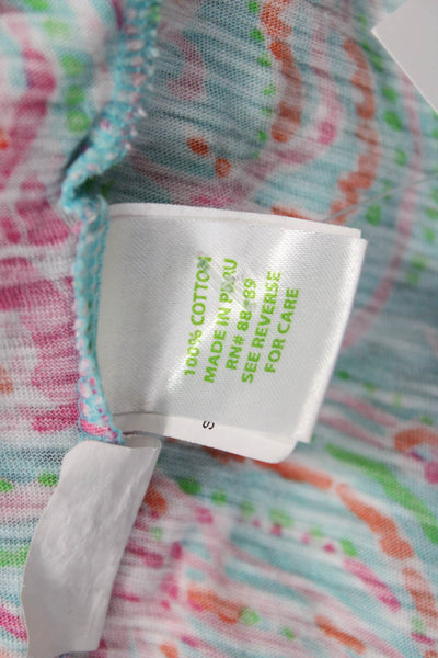 Lilly Pulitzer Womens Light Blue Cotton V-Neck Sleeveless Tank Basic Size S