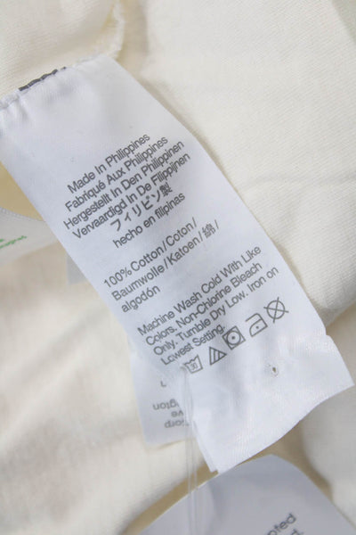 J Crew Womens Basic Mock Neck Long Sleeve Cotton T-Shirt White Size S