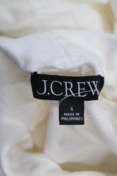 J Crew Womens Basic Mock Neck Long Sleeve Cotton T-Shirt White Size S