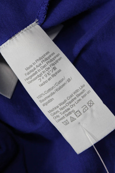 J Crew Womens Basic Blue Mock Neck Long Sleeve T-Shirt Size XS