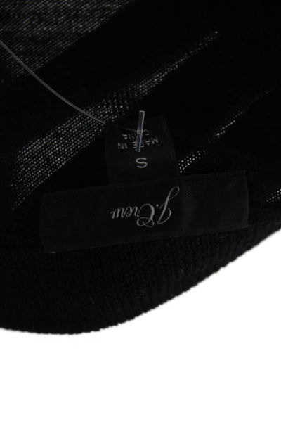 J Crew Unisex Pullover Sweater Black Merino Wool Long Sleeve Size S