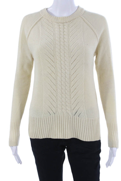 J Crew Unisex Beige Merino Pullover Sweater Crew Neck Long Sleeve Size XS