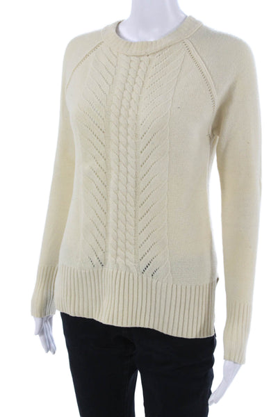 J Crew Unisex Beige Merino Pullover Sweater Crew Neck Long Sleeve Size XS