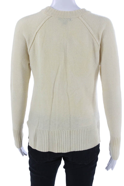 J Crew Unisex Beige Merino Pullover Sweater Crew Neck Long Sleeve Size XS