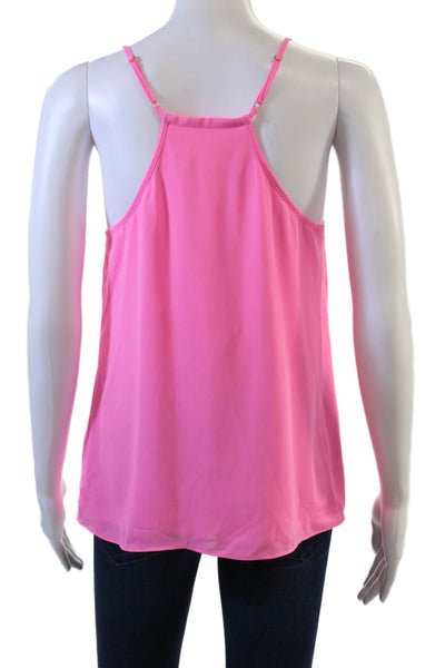 Lilly Pulitzer Women Pink V Neck Camisole Basic Solid Sleeveless Size S