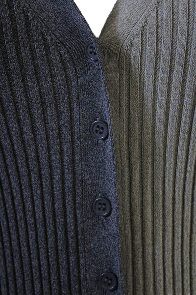 Staud Womens Bodycon Sweater Dress Dark Gray V Neck Long Sleeve Size XS