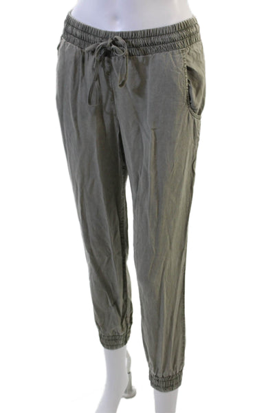 Bella Dahl Womens Ankle Jogger Pants Gray Drawstring Tencel Lyocell Size S