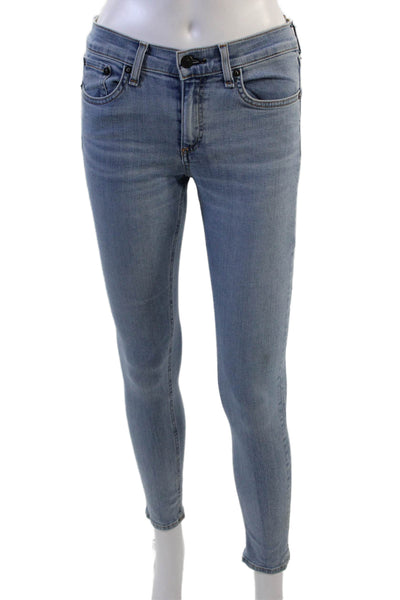Rag & Bone Women Ankle Skinny Light Blue Low Rise Jeans Size 26