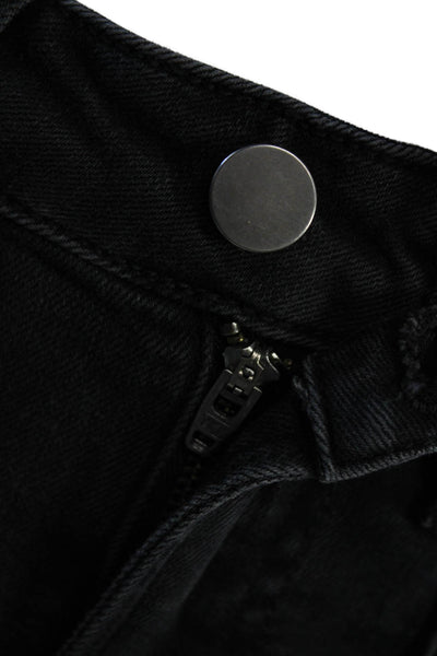 Aqua Women Cropped Cargo Pants Black High Rise Size 24