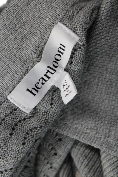 Heartloom Unisex Pullover Gray Collared Button Short Sleeve Cotton Size XS