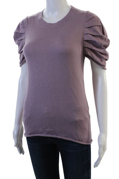 Another Love Unisex Pullover Sweater Purple Crew Neck Short Sleeve Size XS