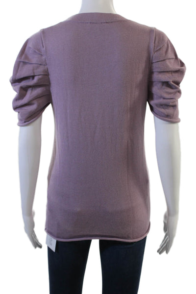 Another Love Unisex Pullover Sweater Purple Crew Neck Short Sleeve Size XS