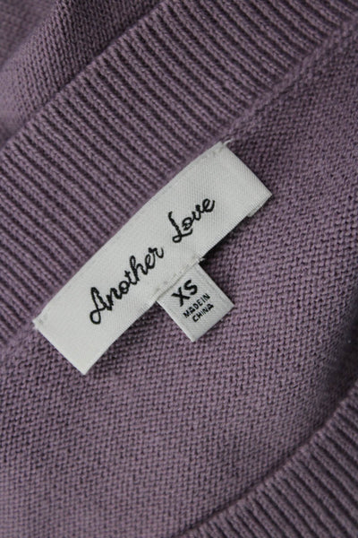 Another Love Unisex Pullover Sweater Purple Crew Neck Short Sleeve Size XS