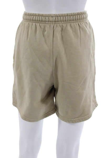 Riley Unisex Sweat Shorts Beige Cotton Blend Size S