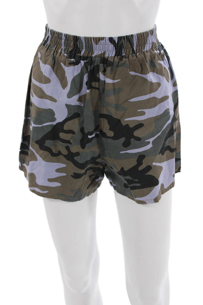 The Line Unisex Black Camouflage Army Shorts Size XS