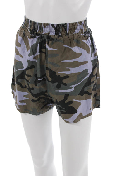 The Line Unisex Black Camouflage Army Shorts Size XS