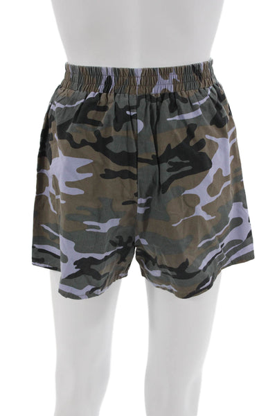 The Line Unisex Black Camouflage Army Shorts Size XS