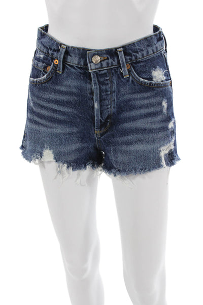 Agolde Unisex Dark Blue 100% Cotton 90s Shorts Size 21