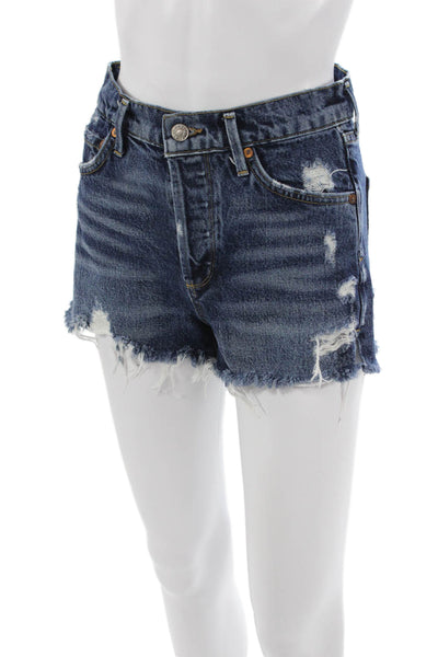 Agolde Unisex Dark Blue 100% Cotton 90s Shorts Size 21