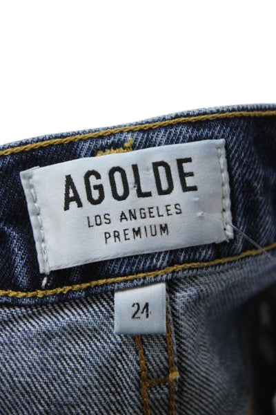 Agolde Unisex Dark Blue 100% Cotton 90s Shorts Size 21