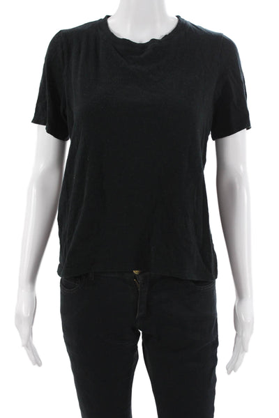 M. Martin Women Basic Black Crew Neck Short Sleeve T-Shirt Size S