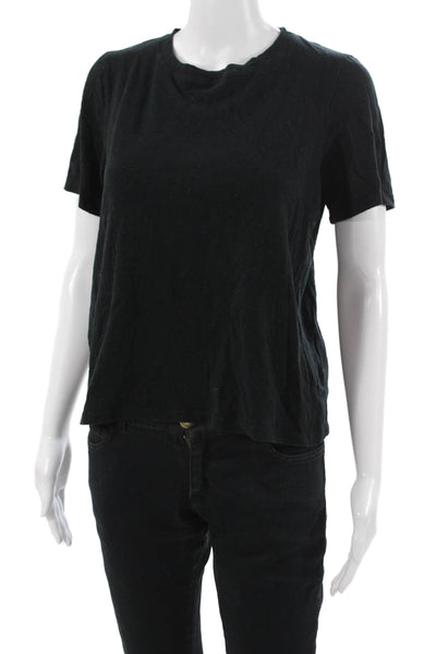 M. Martin Women Basic Black Crew Neck Short Sleeve T-Shirt Size S