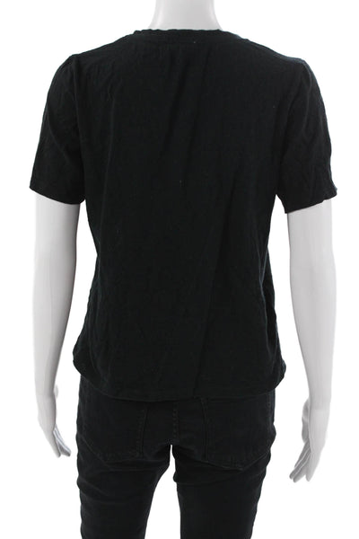M. Martin Women Basic Black Crew Neck Short Sleeve T-Shirt Size S