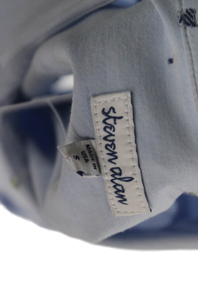 Steven Alan Women Light Blue Collared Long Sleeve Cotton Button-Up Basic Size S