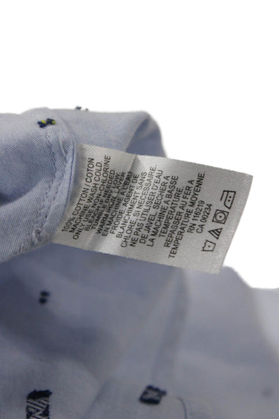 Steven Alan Women Light Blue Collared Long Sleeve Cotton Button-Up Basic Size S
