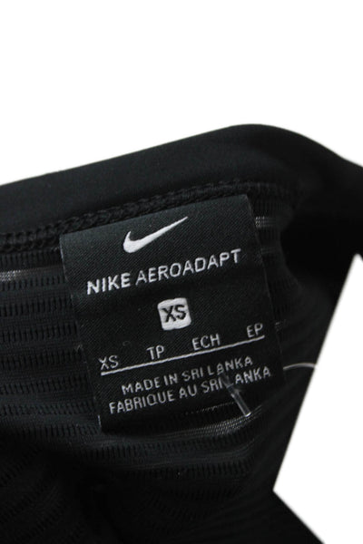 Nike Womens Cropped Black Short Sleeve T-Shirt Crew Neck Size XS