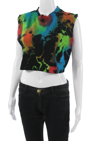 Cotton Citizen Women Cropped T-Shirt Black Sleeveless Crewneck Cotton Size XS