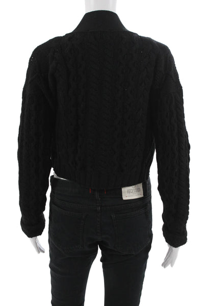 The Andamane Unisex Black Cashmere Blend V Neck Button Cardigan Size S