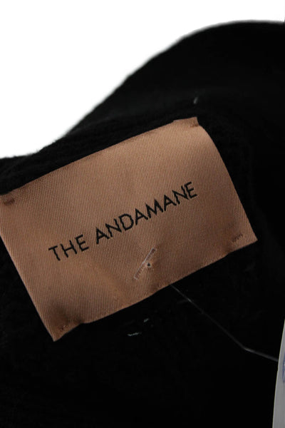 The Andamane Unisex Black Cashmere Blend V Neck Button Cardigan Size S