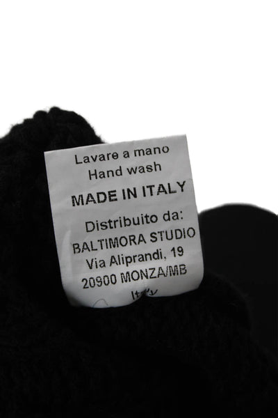 The Andamane Unisex Black Cashmere Blend V Neck Button Cardigan Size S