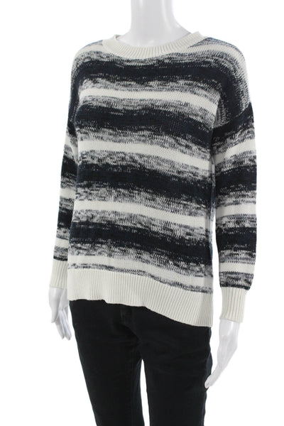 Fate. Unisex White Striped 90s Crewneck Pullover Sweater Size S
