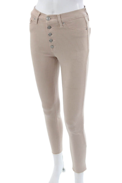 Hudson Womens Ankle Cropped Mid Rise Beige Pants Size 26