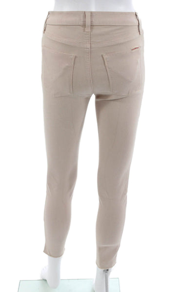 Hudson Womens Ankle Cropped Mid Rise Beige Pants Size 26