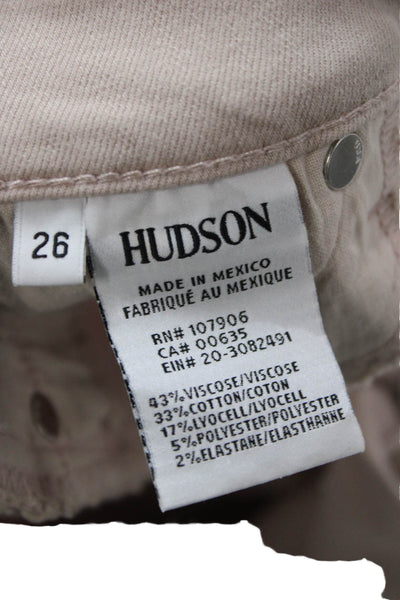 Hudson Womens Ankle Cropped Mid Rise Beige Pants Size 26