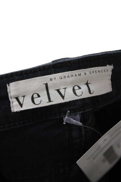 Velvet Women Skinny Jeans Black Mid Rise Button Designer Size 26