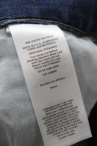 Current/Elliott Womens Mini Skirt Dark Blue Size 27