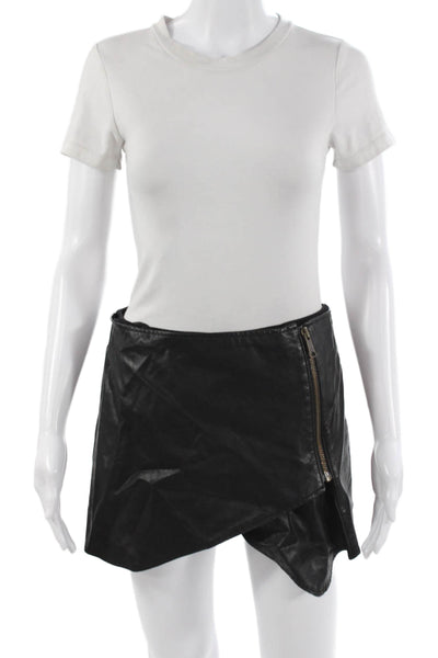 Free People Women Mini Wrap Skort Black Short Size 4