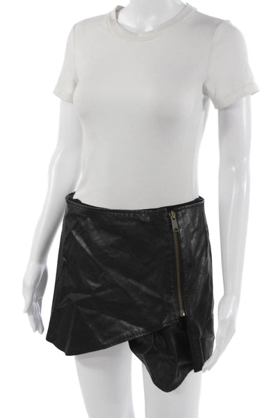 Free People Women Mini Wrap Skort Black Short Size 4