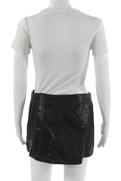 Free People Women Mini Wrap Skort Black Short Size 4
