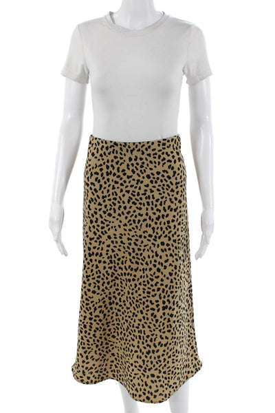 Sanctuary Womens A-Line Animal Print Long Skirt Beige Polyester Size S