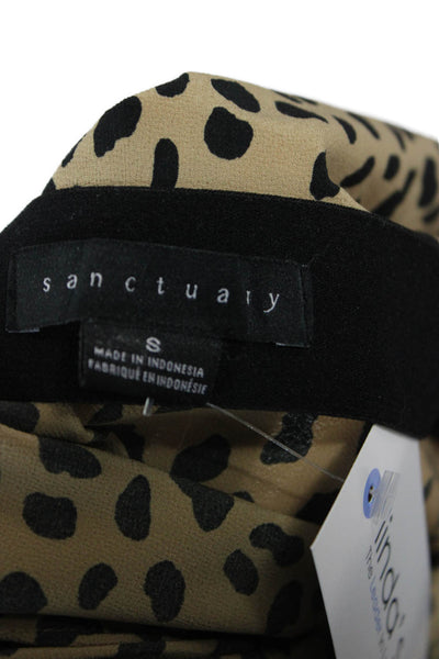 Sanctuary Womens A-Line Animal Print Long Skirt Beige Polyester Size S